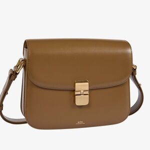 A.P.C. GRACE BAG Brown Leather Crossbody Bag